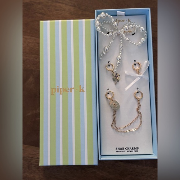 Piper K Shoe Charms with Gold and Silver Accents - Picture 1 of 3